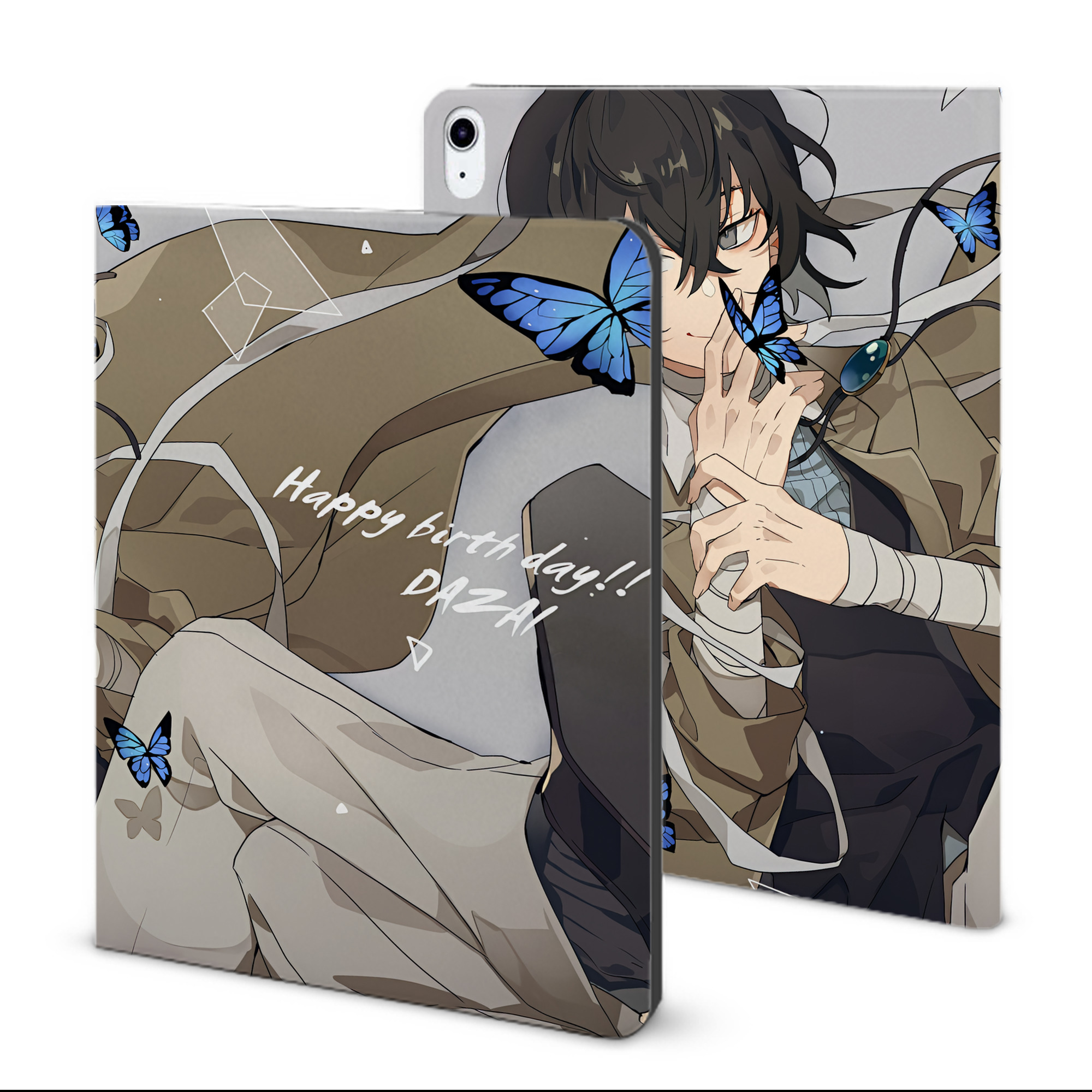 （画像用） 文豪ストレイドッグス Bungo Stray Dogs IPad ケース ブック型 PUレザー TPU 耐衝撃 軽量 薄型 ペン収納なし 全面保護 IPad 各モデル対応